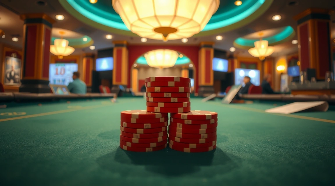 Jetons de poker empilés